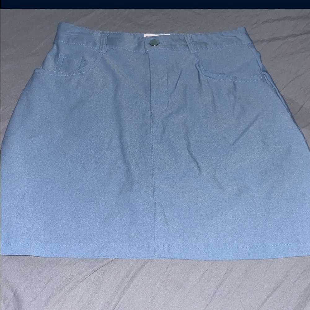 Baby blue skirt, miniskirt cute